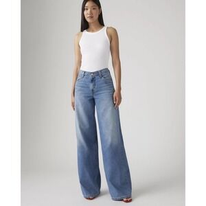 Levis 94 Baggy Wide Leg Jeans Womens 31 Blue Medium Wash Denim Mid Rise Relaxed